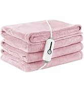 LaffyLo Electric Heated Blanket Full Size 72×84, Breathable & Luxurious Flannel,Soft Warm Gift wi...