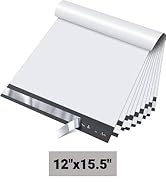 Fuxury 12x15.5 Inches 100pc White Poly Mailers Shipping Bags for Clothing Mailing & Shipping Self...