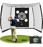GrdnCare Heavy-Duty Golf Hitting Net 10x8x5.5 FT- Golf Practice Net with Silent Target Tarp, 5-Pl...
