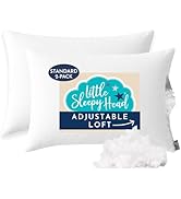 Little Sleepy Head Standard Pillow for Sleeping, Adjustable Loft Bed Pillow with Hypoallergenic D...