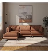 Acanva Reversible Modular Sectional Couch for Living Room, L-Shaped Corner Sofa with Movable Cush...