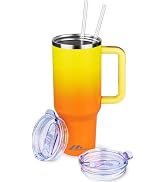 StarSpeed 40 oz Tumbler with Handle and Straw Lid | Stainless Steel Water Bottle Travel Mug Reusa...