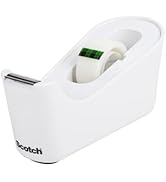 Scotch Tape Dispenser, White, Great for School or Office and Includes 1 Roll of Scotch Magic Tape...
