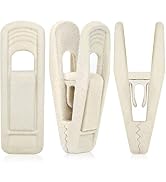 TOFIIGREM Beige Velvet Hangers Clips (50-Pack), Non-Slip Velvet Skirt Hanger Clips for Ivory/Beig...