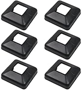 Tsnamay 6Pcs Flange Base Shoe for Railings 1.57"x1.57"/40mm Post,Deck Posts Base Black Plastic Co...