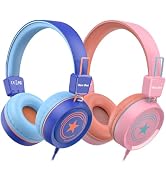 New Bee 2 Pack Kids Headphones with Microphone, 85dB/94dB Safe Volume Limited Childrens Headset, ...