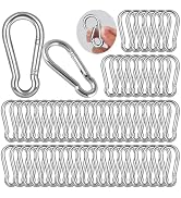 120PCS M5 Spring Snap Hook Carabiner, 2 Inch Small Carabiner Clip, 3/16" Heavy Duty Galvanized St...