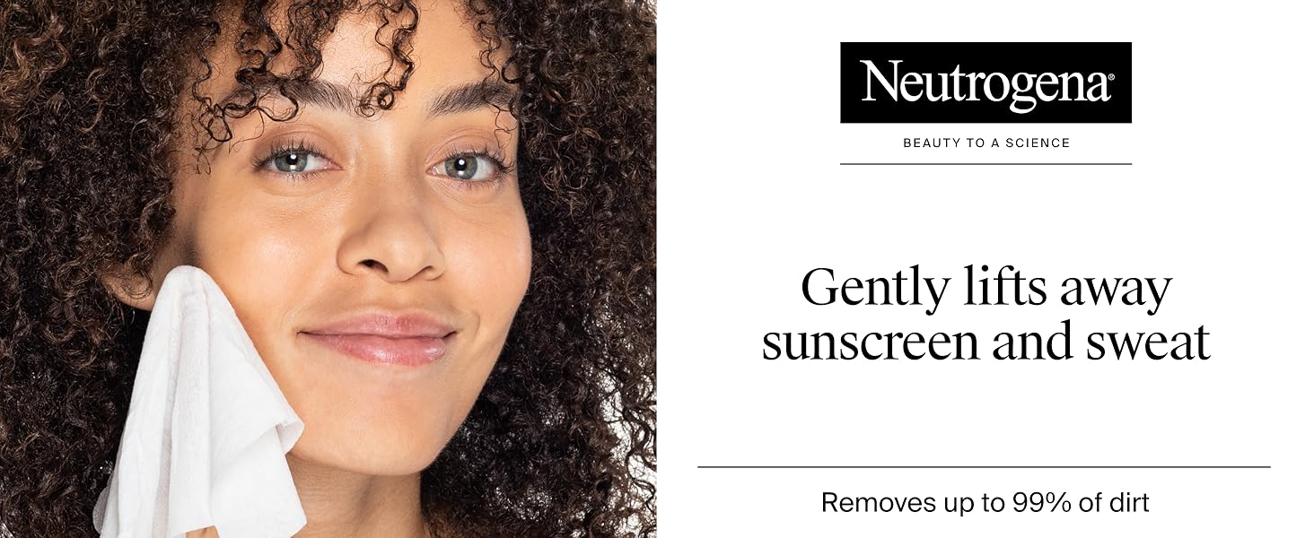 neutrogena wipes gently lifts away sunscreen and sweat