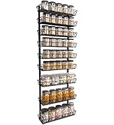 SWOMMOLY Adjustable Wall Mount Spice Rack, 9-Tier Dual-use (Multi-use) Organizer, Black