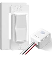 SURAIELEC Wireless Light Switch and Receiver Kit, Decorator Rocker Wall Switch, 15 AMP, 100FT RF ...