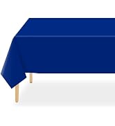 QIKSION 2 Pack Royal Blue Plastic Tablecloth Disposable Table Covers Dark Blue Table Cloths for P...