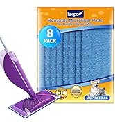 KEEPOW Reusable Wet Jet Pads Compatible with Swiffer Wet Jet Mop, Microfiber Mop Refill for Wet M...