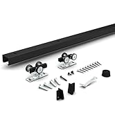 JUBEST 6FT Pocket Door Kit, Commercial Grade Sliding Pocket Door Hardware Kit, Aluminum Box Pocke...