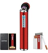 Electronic Lighter, USB Rechargeable Lighter, Cylindrical Strip Flameless Windproof Electric Arc ...