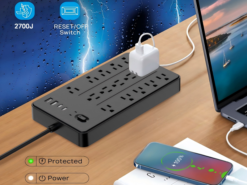 extension cord with multiple outlets surge protector power strip protection multi outlet