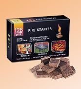 HGD Fire Starter, 128 Mini Square, Natural Fire Starters for BBQ, Campfire, Fireplace, Charcoal, ...