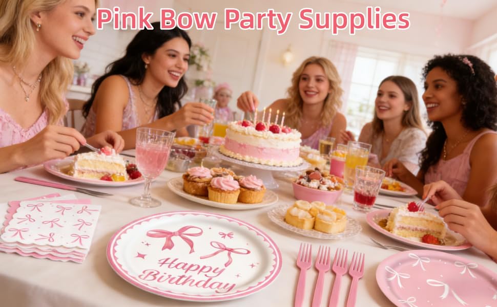Pink Bow Party Supplies