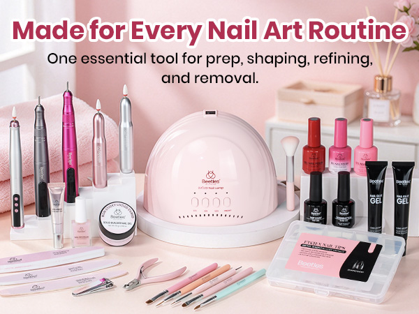 Electric Nail Drill Kit, 7 Drill Bits Portable Electric Nail File Machine for Gel Polish Removal