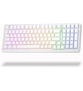 Aula F99 Wireless Mechanical Keyboard, BT5.0/2.4GHz/USB-C, Gasket Mounted Creamy Linear Switches ...