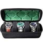 AUKURA Hard Watch Travel Case,3 slots Watch Roll Case Storage and Organizer for Men and Women, wi...