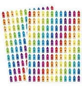 JarThenaAMCS 2400Pcs Back to School Mini Sticker Small Crayon Paper Decals Colorful Self-Adhesive...