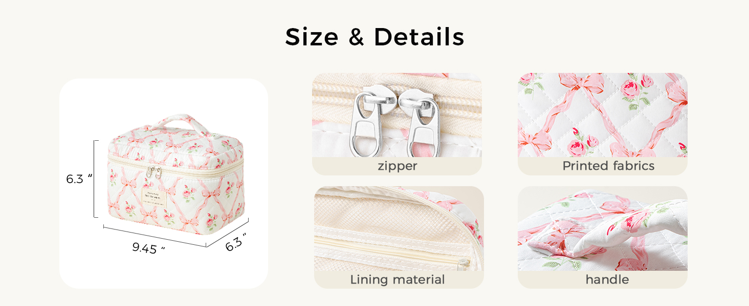 Cute Floral Coquette Cosmetic Bags Toiletry Bags for Women Girls