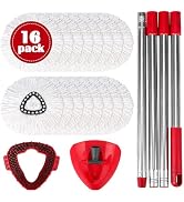 Spin Mop Replacement Set for O-Ceda EasyWring 1-Tank System, 16 Microfiber Spin Mops Refills,1 Sc...