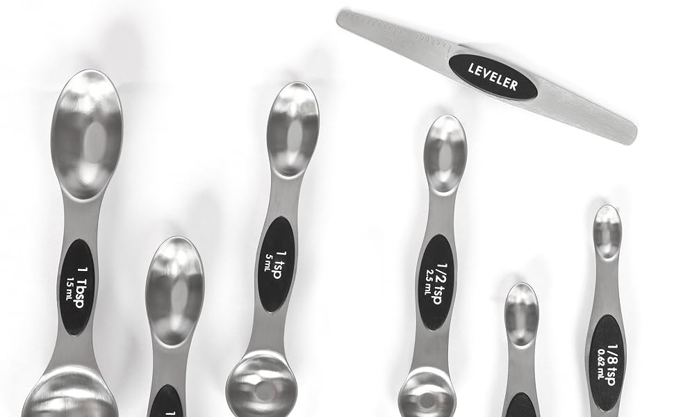 measuring spoons set stainless steel with leveler set of 7