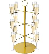 Coomin Champagne Tower Stand for Parties, Metal 12 Glasses Cocktail Tree Stand for Drinks, Drink ...