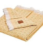 GOLD CASE HOME COLLECTION 100% Recycled Cotton Retro Throw Blanket for Couch - Super Soft Throw B...