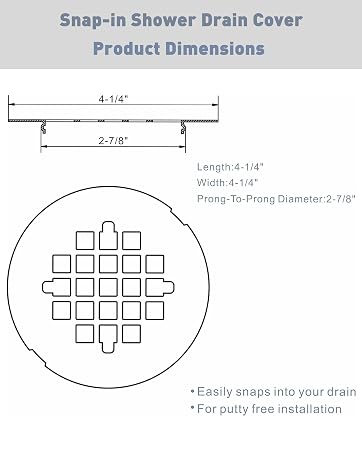 Snap-in Shower Floor Drain Cover