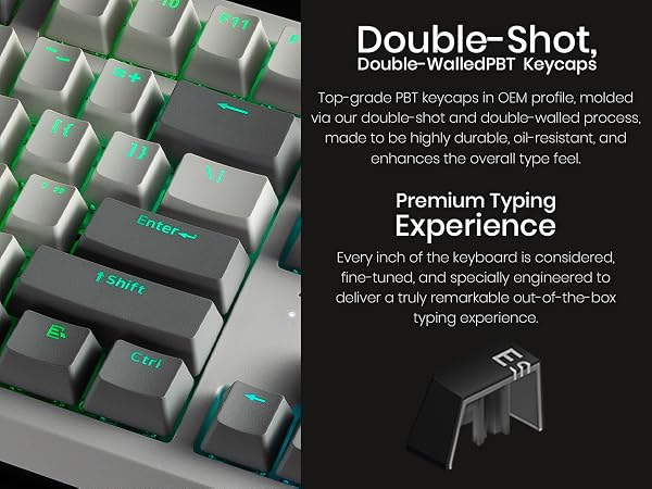 Tecware Phantom Plus Elite 87 mechanical keyboard PBT keycaps RGB gaming keyboard