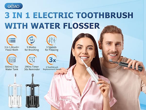 Electric Toothbrush with Water Flosser