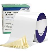 Waterproof White Butyl RV Roof Sealant Tape 4" x10', 40 mil Thick Patch | Reinforced Long-Lasting...