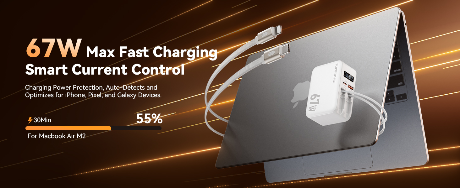 charger with retractable cable