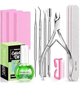 MORGLES Nail Files and Buffers Nail Prep Kit with Emery Boards | Cuticle Remover Tools, Aloe Vera...
