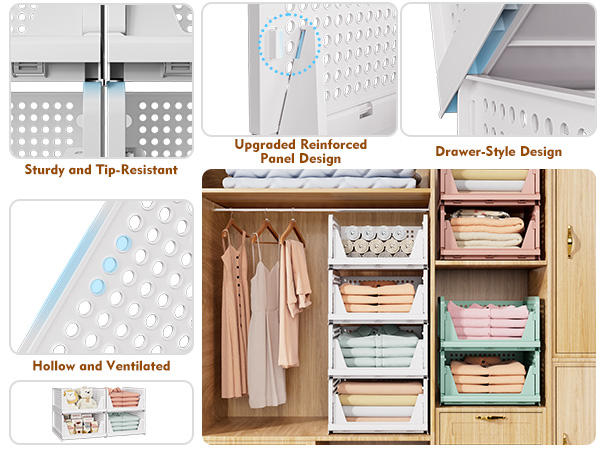 foldable storage box storage shelves with drawers clothes storage bins plastic storage cabinet