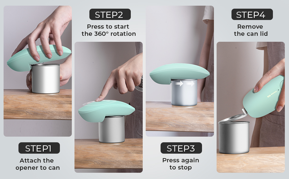 Easy 4 Steps to Open Cans, Easy for Seniors with arthritis, even one handed person.
