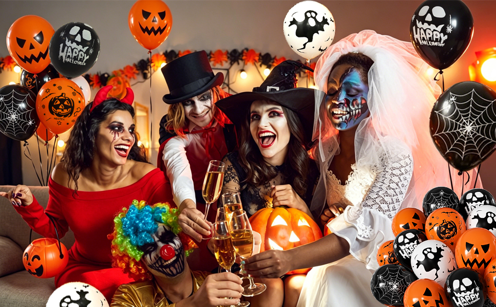 halloween balloons halloween party decorations black white orange balloons
