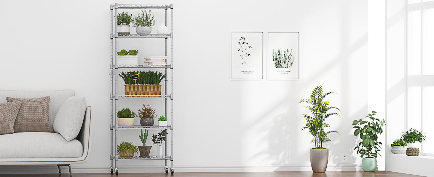 metal shelves wheels