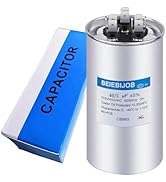 BEIEBIJOB 40+5 uF 40/5 MFD ±5% 370V/440V/450VAC CBB65 A/C Capacitor, Dual Run Start Round Capacit...