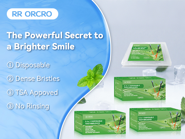RR ORCRO Mini Disposable Toothbrushes with Toothpaste