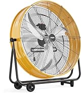 ROVSUN 30 Inch High Velocity Drum Fan, 13000CFM Industrial Metal Floor Fan with Handle, Heavy Dut...