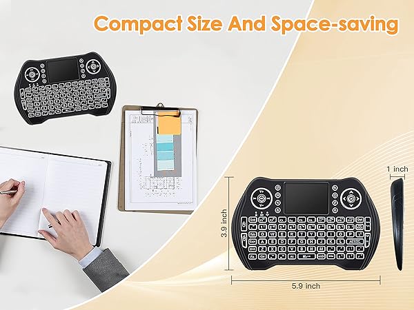 Backlit mini keyboard is small enough to carry around with you