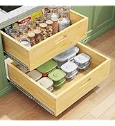 Pull Out Cabinet Organizer, Soft Close Slide Out Solid Wooden Drawers(21"W X 21"D x 6.2''H), Heav...