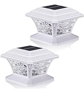 AEFRELEOHT Solar Post Cap Lights, Warm White & RGB Automatic Cycling & Fixed RGB Color, 9 Colors ...