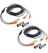 Flashmen 2-Pack 25ft HD Video Power Security Camera Cables Pre-Made All-in-One Extension Wire Cor...