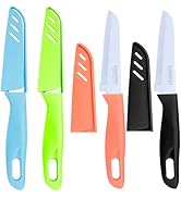 EANINNO Paring Knife Set-4 Paring Knives 4 Cover, Upgraded 3.8 inch Small Peeling Fruit Knife Sta...