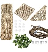 PINVNBY Bearded Dragon Hammock Lizard Natural Seagrass Habitat Reptile Tank Accessories Jungle Cl...