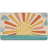 Livcoz Hello Sunshine Boho Welcome Front Door Mat, Spring Summer Sea Sun Cloud Decorative Doormat...